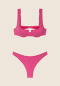 Bikini Donna F**K Reggiseno con Ferretto e Slip Americano Fisso Fucsia 1142-FX image 3