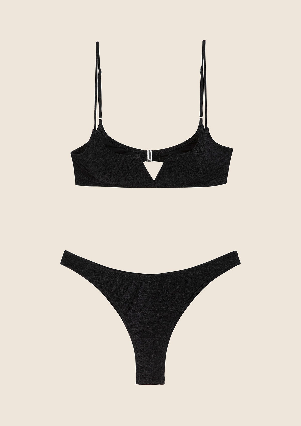Bikini Donna F**K Top con Ferretto e Slip Americano Fisso Nero 1143-BK image 4