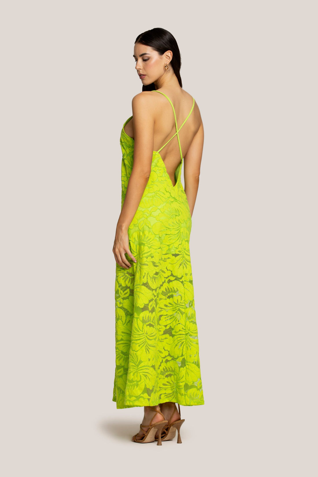 Abito lungo con incrocio blossom lace image 0