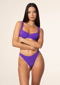 Bikini Donna F**K Reggiseno con Ferretto e Slip Americano Fisso Viola 1142-PR image 2